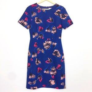 LIKE NEW J. Crew Navy Short Sleeved Floral Dress